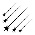 Stylized meteors with trails creating perspective depth and cosmic movement Royalty Free Stock Photo