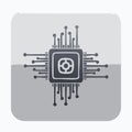 Stylized Microchip CPU Technology Icon Royalty Free Stock Photo