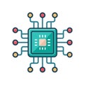 Microchip Icon Representing Technology, Computing, and Data Processing Royalty Free Stock Photo