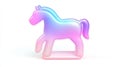 A stylized minimal horse logo icon with soft gradients is utilized in mobile app design Royalty Free Stock Photo