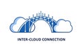 Inter-Cloud Connection Bridge Icon Royalty Free Stock Photo