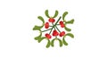 Stylized Mistletoe Branch with Red Berries Illustration Royalty Free Stock Photo