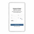 Password Reset Screen Enter Verification Code to Verify Your Account on Mobile Device Royalty Free Stock Photo