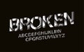 Stylized Modern Broken Abstract Font Set of Alphabet Text Design