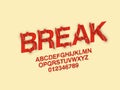 Stylized Modern Broken Abstract Font Set of Alphabet Text Design