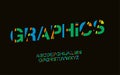 Stylized Modern Graphics Abstract Font Set of Alphabet
