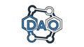 Decentralized Autonomous Organization (DAO) Logo with Hexagonal Network Royalty Free Stock Photo
