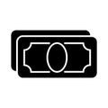 Stylized money with plenty of blank space vector icon. Black and white money illustration. Solid linear icon. Royalty Free Stock Photo