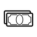 Stylized money with plenty of blank space vector icon. Black and white money illustration. Outline linear icon. Royalty Free Stock Photo