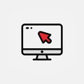 Stylized monitor with red cursor icon, representing digital interaction Royalty Free Stock Photo