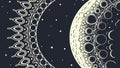 Stylized Moon and Sun Celestial Ornaments, vector design Generative AI Royalty Free Stock Photo