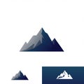 Stylized mountain logos in minimalist design. The primary image features a triangular Royalty Free Stock Photo