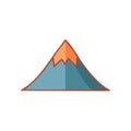 Stylized mountain peak illustration with a snow-capped summit and blue slopes Royalty Free Stock Photo