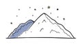 Stylized Mountain Peak under Starry Night Sky, vector design Generative AI Royalty Free Stock Photo