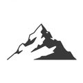 Stylized mountain silhouette, black and white. Peaks depicted with sharp, angular lin Royalty Free Stock Photo
