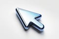 Stylized Mouse Pointer in Chrome and Blue Tones for Digital Interface Concepts Royalty Free Stock Photo