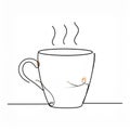 Stylized Mug of Steaming Hot Coffee Against White Background Illustration Royalty Free Stock Photo