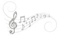 Stylized music notes.