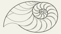 Stylized Nautilus Shell, Nature\'s Abstract Geometry, vector design Generative AI Royalty Free Stock Photo