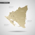 Stylized Nicaragua map vector illustration.