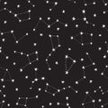 Stylized night sky seamless pattern.