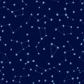 Stylized night sky seamless pattern.