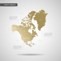 Stylized North America map vector illustration.