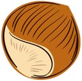 Stylized nut isolated illustration