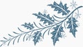 Stylized Oak Leaf Branch - Elegant Botanical Decorative Element, vector design Generative AI Royalty Free Stock Photo