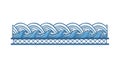 Stylized Ocean Waves Border Sea Pattern Design, vector design Generative AI Royalty Free Stock Photo