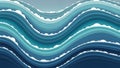 Stylized ocean waves are depicted in a series of smooth, undulating curves Royalty Free Stock Photo