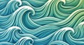 Stylized ocean waves with dynamic, flowing lines in shades of blue and teal, accented by white Royalty Free Stock Photo