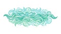Stylized Ocean Waves Pattern, vector design Generative AI Royalty Free Stock Photo