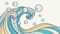 Stylized Ocean Waves Vector, Dynamic Water, vector design Generative AI Royalty Free Stock Photo