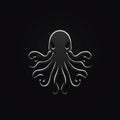 Stylized Octopus Logo: Dark White Tattoo With Ominous Vibe