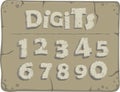 Stylized old stone digits