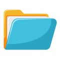 Stylized Open Folder Icon with Documents Royalty Free Stock Photo