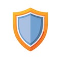 Stylized Orange and Blue Shield Icon Protection Security Symbol Royalty Free Stock Photo
