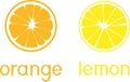 Stylized orange and lemon slice