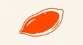 Stylized Orange Seed Icon on White Background Royalty Free Stock Photo
