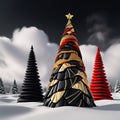 Stylized ornamental decorative fantasy artistic Christmas tree illustration