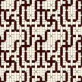 Stylized overlapping pipelines background. Seamless pattern with maze, labyrinth motif. Contemporary linear ornament