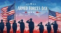 Stylized patriotic armed forces day illustration Royalty Free Stock Photo