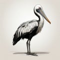 Detailed Pelican Illustration On Light Background