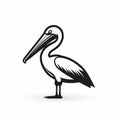 Stylized Pelican Silhouette Icon: Detailed Realism With Streamlined Design