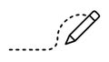 Stylized Pencil with Dotted Line Trail, Creative Path, vector design Generative AI Royalty Free Stock Photo