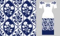 Stylized Persian ornament. Party dress design.