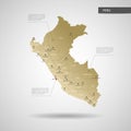 Stylized Peru map vector illustration.