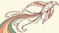 Stylized Phoenix Bird Vector, Flowing Tail, vector design Generative AI Royalty Free Stock Photo