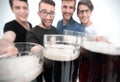 Stylized photo .group of friends with beer mugs